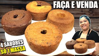 Fiz 4 Sabores de BOLO CASEIRO Com Uma Massa Base Faça e Venda Muito  Cozinha sem misterio [upl. by Gunas]