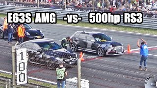 500hp Audi RS3 vs Mercedes E63s AMG vs 911 Turbo S and more [upl. by Shultz]