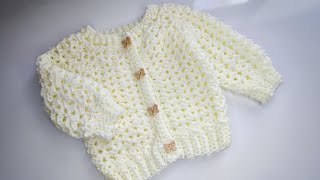 Crochet 75 How to crochet summer baby cardigan [upl. by Akilaz]