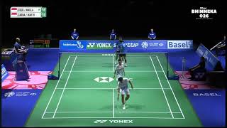 Bagas MaulanaSohibul Fikri INA Vs Leo R CarnandoDaniel Marthin INA  Swiss Open 2024 [upl. by Namyac]