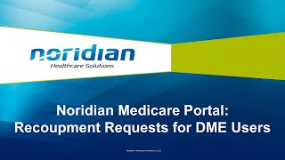 Noridian Medicare Portal Recoupment Requests for DME Users [upl. by Drageruaeb]