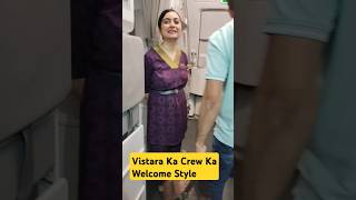 Vistara Ka crew Welcome 🤗 us shorts vistara plane wedding trending [upl. by Gregson]