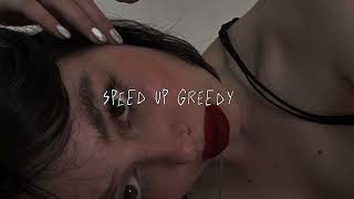 greedy  sped lyrics [upl. by Yarrum90]