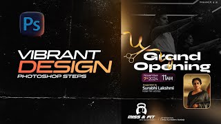 Create Stunning Modern Design in Photoshop  Social media Design  opening Poster [upl. by Ahsenad]