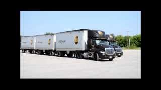 UPS Freight International ProStars with Triples [upl. by Ahsened]