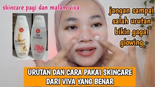 SKINCARE RUTIN PAGI DAN MALAM WAJAH AUTO GLOWING BEBAS KOMEDO DAN JERAWAT [upl. by Grant17]