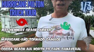 Hurricane Milton surveys Cocoa Beach and Cape Canaveral for damage on A1AMajor Tornado hits bank [upl. by Sadira]