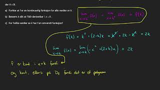 22b  Gjøre delt funksjon deriverbar i bruddpunkt R1 Eksamen Høst 2023 LK20 [upl. by Fechter]