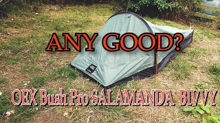 OEX BUSH PRO SALAMANDA BIVVY OVERVIEW AND WATER TEST ANY GOOD [upl. by Marcella]