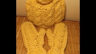 How To Crochet Cable Mittens [upl. by Wickman]