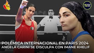 Indignación en paris2024 Boxeadora italiana se disculpa con Khelif no es hombre ni mujer trans [upl. by Enyawud]