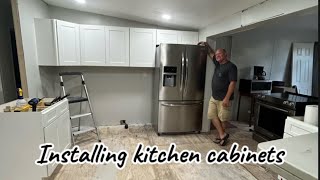 Installing Kitchen Cabinets  Our house makeover journey [upl. by Ethelred]