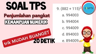 Soal TPS kemampuan NUMERIK materi perpangkatan UTBK SBMPTN 2020 [upl. by Dougie]