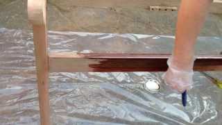 Oiling a bench with Osmo Teak Oil 007 [upl. by Grider573]