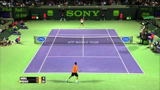 Nadal Hits Hot Shot Against Fognini Miami 2014 [upl. by Elyrehc]