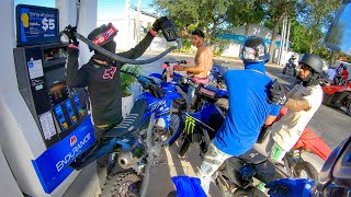 DIRT BIKES AT THE GAS STATION COPS LURKING [upl. by Block]