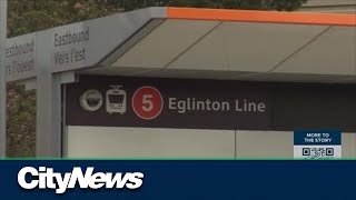 New Eglinton Crosstown LRT station platform being dug up [upl. by Seniag829]