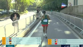 Tamirat Tola wins Mens Marathon Olympics Paris 2024 for Ethiopia Gold beating Bashir Abdi Silver [upl. by Nonah38]