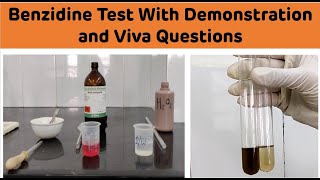 Benzidine Test  Benzidine Test With Demonstration  Benzidine Test Biochemistry [upl. by Miksen]