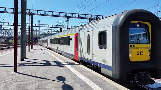 SNCBNMBS Type AM96 515  513 arriving at Luxembourg Station on 26062018 [upl. by Ahsotal826]