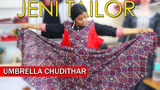 Umbrella chudithar cutting and stitching  அம்பர்லா சுடிதார் Stitching  Jeni [upl. by Nauqram]