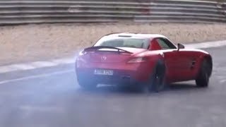 Mercedes SLS drifting and hard testing on the Nürburgring Nordschleife Awesome [upl. by Colson]