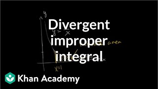 Divergent improper integral  AP Calculus BC  Khan Academy [upl. by New]