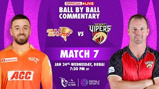 Match 7 Gulf Giants vs Desert Vipers OFFICIAL BallbyBall Commentary  ILT20 [upl. by Neelra825]