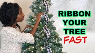 How to Ribbon a Christmas Tree  Easy amp Vertically [upl. by Eisyak]