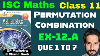 Isc Maths Class 11  Permutation And Combination  S Chand Book [upl. by Auroora]