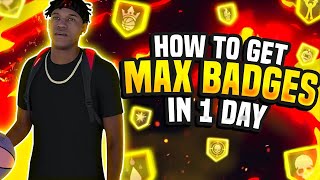 How to MAX OUT ALL BADGES IN ONE DAY ON NBA 2K21 MAX OUT BADGES w NO MY CAREER [upl. by Waldo372]