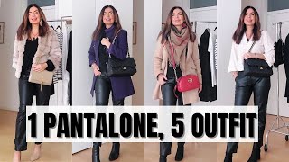 COME ABBINARE I PANTALONI DI PELLE O ECOPELLE 1 PANTALONE TANTI OUTFIT [upl. by Weinberg]