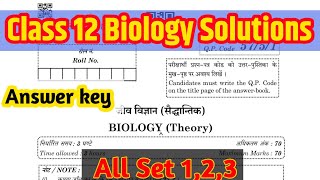 class 12 biology Answer key Set 123 biology questions paper solution 2024 class 12 biology 123 [upl. by Cadmann]