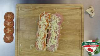 Ham amp Cheese French Bread Sandwich  Sarpinos Pizzeria Video [upl. by Lebar]