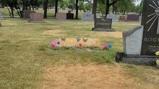 Grave of John Panozzo the Styx Drummer Holy Sepulcher Cemetery Alsip IL Sunday 6112023 [upl. by Meares]