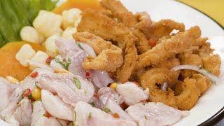 Receta de ceviche peruano carretillero • Receta peruana • Peruvian food • Cebiche  BUENAZO [upl. by Adaminah165]