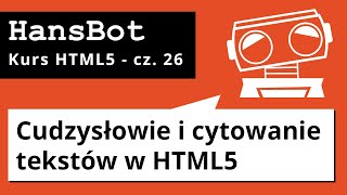 Cudzysłowie i cytowanie tekstów w HTML5  Kurs HTML5  cz 26 [upl. by Joelle]