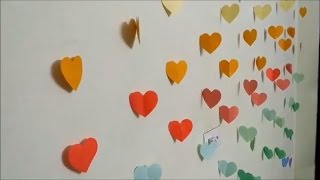 DIY Hearts WallRoom Decor  Make Paper Hearts Easy Paper Crafts [upl. by Seyer]