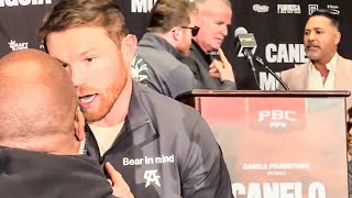 The FULL Canelo amp De La Hoya NEAR FIGHT amp HEATED TRASH TALK AFTERMATH with Mayweather CEO [upl. by Gwen523]