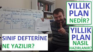 YILLIK PLAN Nedir Nasıl Hazırlanır Sınıf Defterine Ne Yazılır [upl. by Streetman]