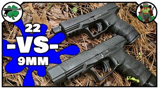 Walther PPQ 22 VS Walther PPQ 9mm BENCH REVIEW [upl. by Nuahs]