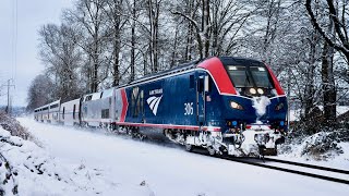 Winter Washington Trains in the Snow  2023 [upl. by Ardnoet]