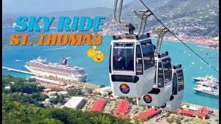 Skyride to the top of Paradise Point St Thomas US Virgin Islands [upl. by Akahs579]