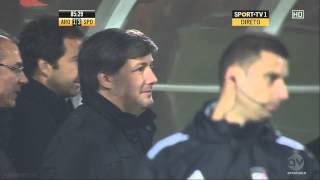 Bruno de Carvalho acompanhando o cântico das claques do Sporting AroucaSporting 1415 [upl. by Ariew511]