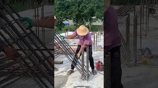 Making Iron House Columns  Builder Vietnambuilder concreting shots [upl. by Fredericka]