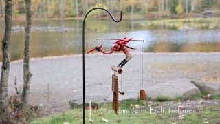 Scarlet Red Bobbing Head Bird Wind Chime  Cohasset Gifts amp Garden [upl. by Len]