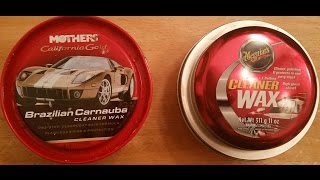 Mothers California Gold Brazilian Carnauba Cleaner Wax Vs Meguiars Paste Cleaner WaxWater test [upl. by Bysshe520]