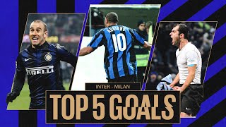 ADRIANO PALACIO E 🔥🖤💙  INTER HISTORY  TOP 5 GOALS vs MILAN ⚽ [upl. by Aerdnaid194]