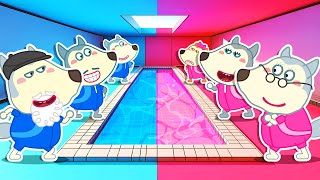 Pink vs Blue Family Swim Race Challenge with Lycan 🐺 Funny Stories for Kids LYCANArabic [upl. by Ann-Marie]