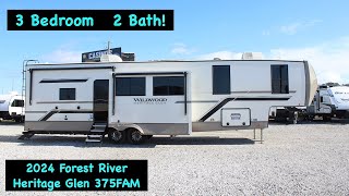 THREE BEDROOM FIFTH WHEEL RV 2024 Heritage Glen 375FAM  TWO FULL BATHROOMS [upl. by Ripley472]